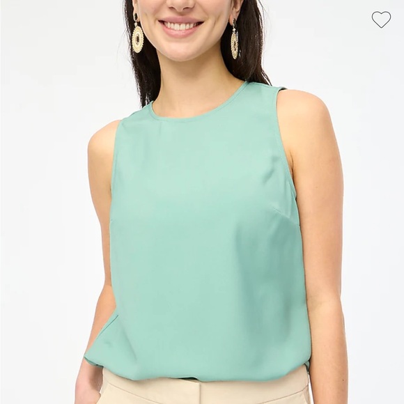 LIKE NEW J Crew Factory Button Back Sleevelss Shell, Sz XXL, Soft Green,Worn 1X - Picture 1 of 5